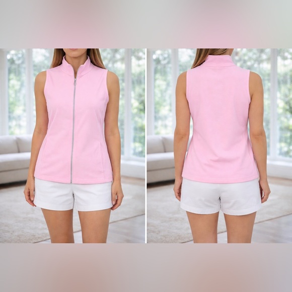 Blair Tops - Blair Pink Sleeveless Zip-Front Fleece Vest size 3XL EUC